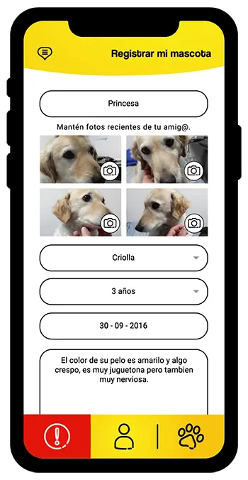 Registrar mi mascota LucyApp